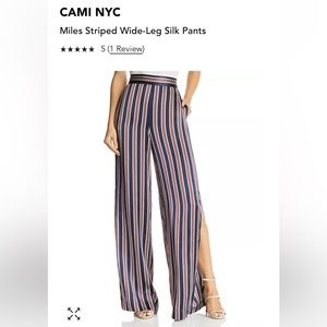 Cami NYC Miles Striped Wide-Leg Silk Pants (XS)